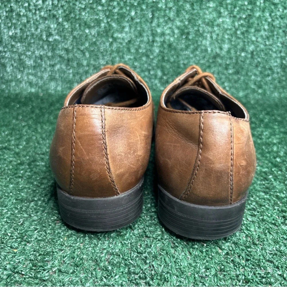 Clarks Brown Leather Plain Toe Oxford Dress Shoes Men 7‎ M
